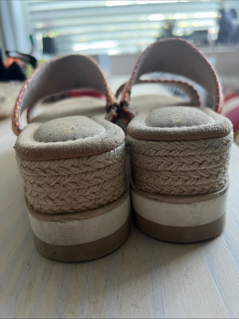 Kelly & Katie Multicolor Woven Platform Slide Sandals - Picture 3 of 7